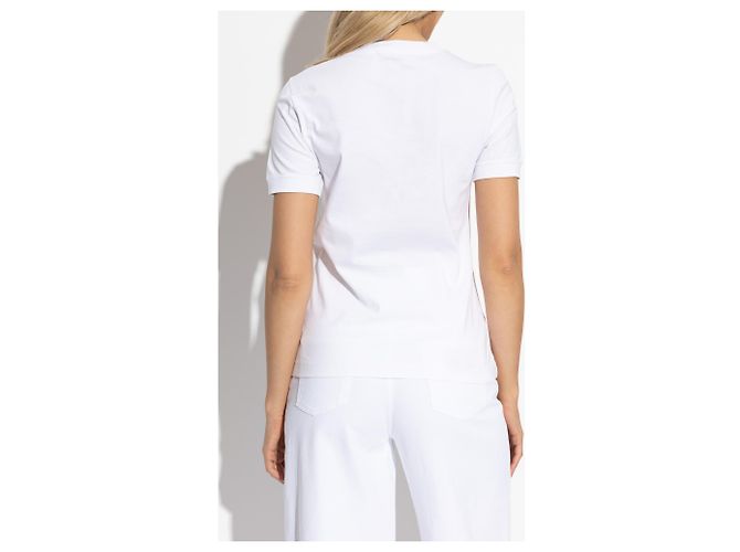 T-shirt bianca con logo Dolce & Gabbana in cotone - vista 2