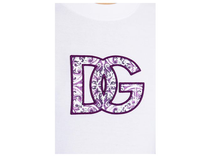 T-shirt bianca con logo Dolce & Gabbana in cotone - vista 3