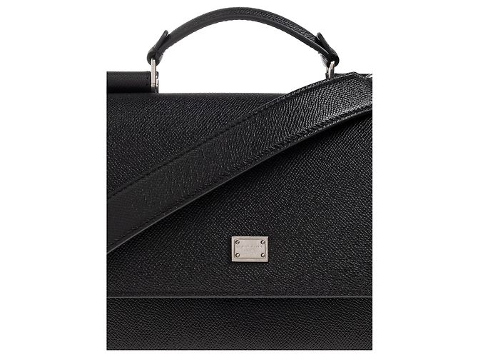 Borsa Dolce & Gabbana in pelle saffiano nera - vista 4