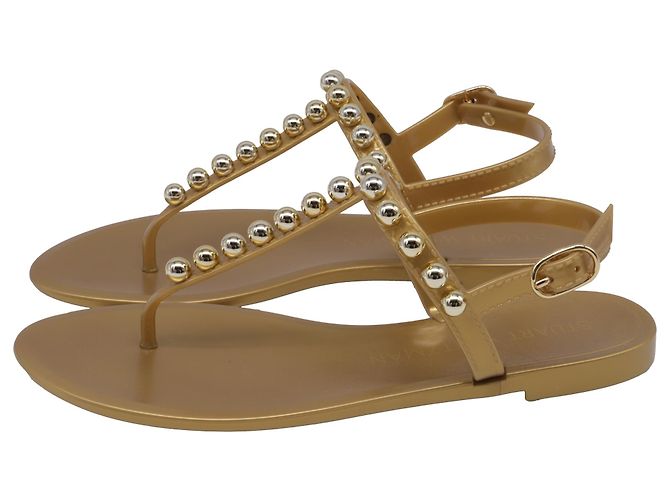 Sandali Goldie Jelly Stuart Weitzman in PVC dorato - vista 4