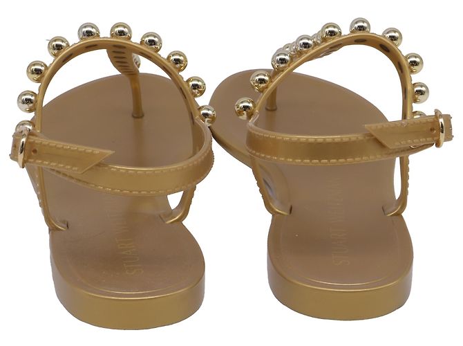Sandali Goldie Jelly Stuart Weitzman in PVC dorato - vista 5