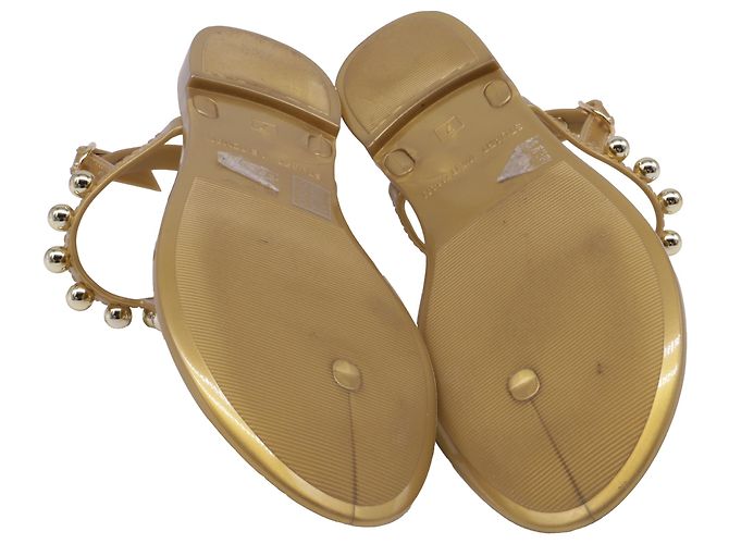 Sandali Goldie Jelly Stuart Weitzman in PVC dorato - vista 7