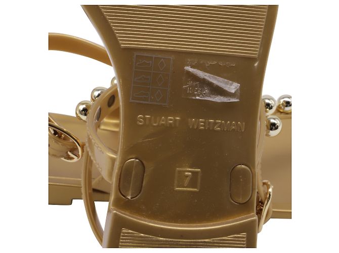Sandali Goldie Jelly Stuart Weitzman in PVC dorato - vista 8