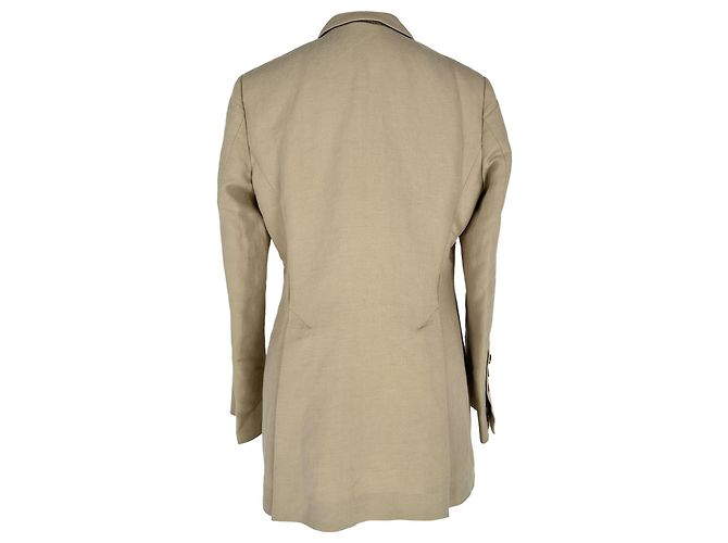 Blazer de peito único Brunello Cucinelli em lã bege - vista 3