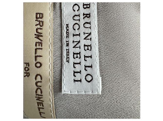 Blazer de peito único Brunello Cucinelli em lã bege - vista 4