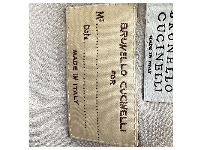 Blazer de peito único Brunello Cucinelli em lã bege - vista 5