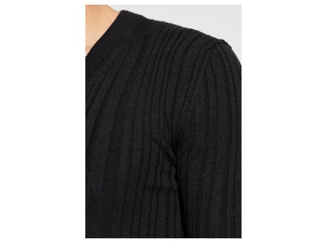 Dolce & Gabbana Schwarzer Wollpullover mit V-Ausschnitt - Ansicht 3