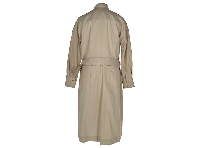 Gabardina con cinturón y bolsillos Brunello Cucinelli en algodón beige - vista 3