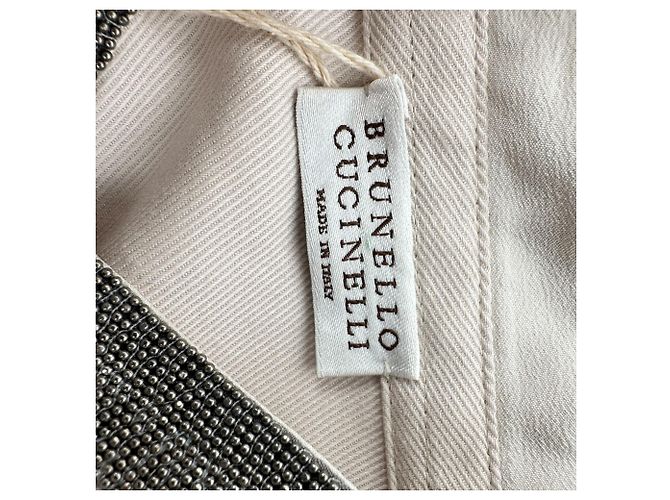 Gabardina con cinturón y bolsillos Brunello Cucinelli en algodón beige - vista 4