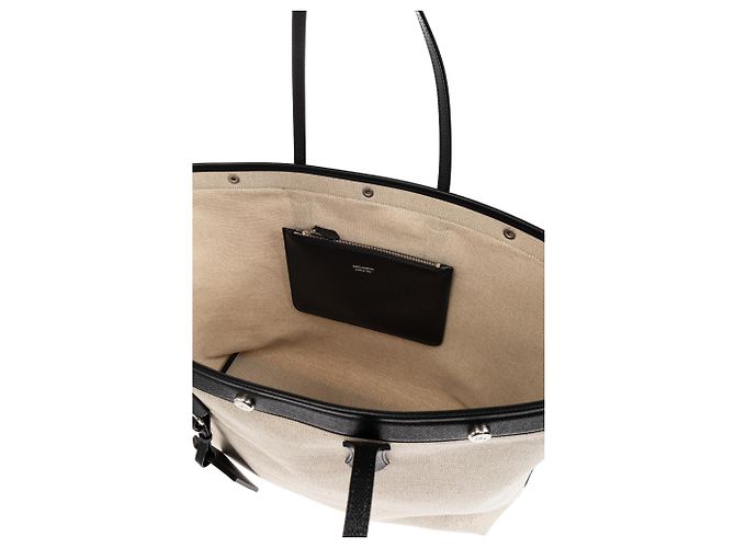 Borsa shopper Dolce & Gabbana in cotone crema - vista 3
