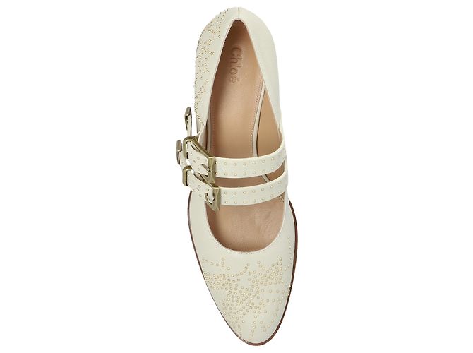 Chloé Susan Absatzschuhe aus cremefarbenem Leder - Ansicht 3