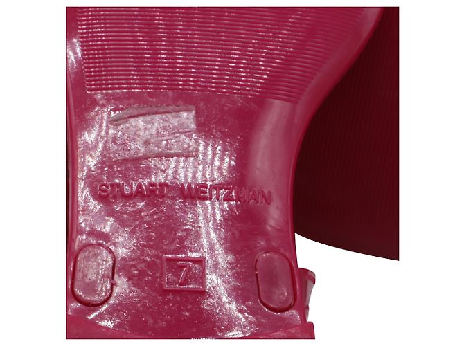 Sandali Bassi Stuart Weitzman Mellie Bow Jelly in Gomma Rosa - vista 6