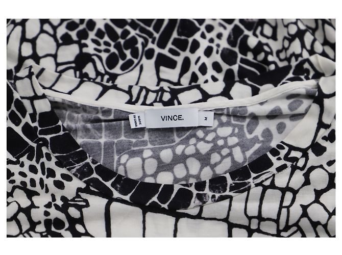 Top sin mangas Vince con estampado de cocodrilo en viscosa blanco y negro - vista 4