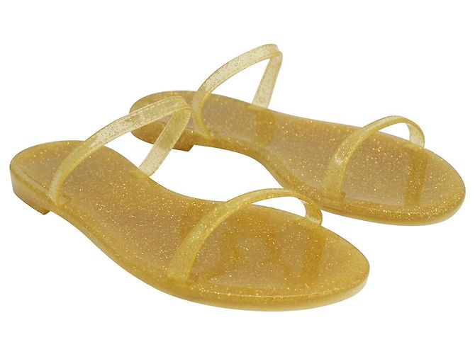 Sandali Stuart Weitzman Sawyer Jelly in gomma gialla - vista 2
