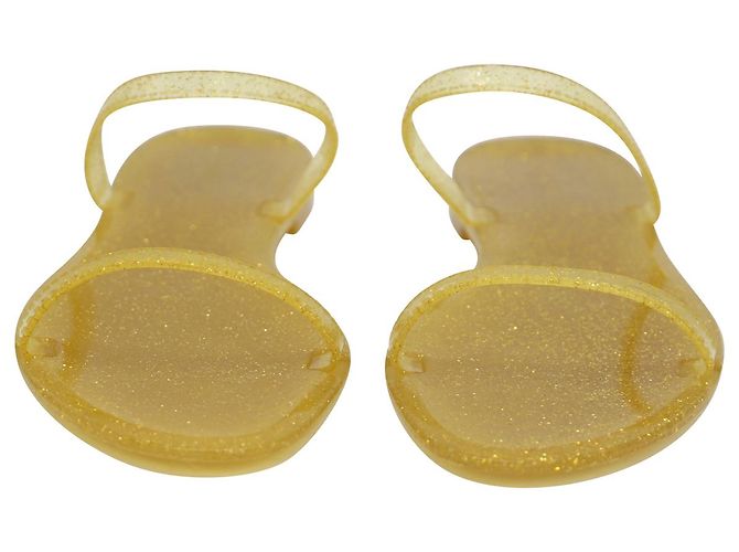 Sandali Stuart Weitzman Sawyer Jelly in gomma gialla - vista 3