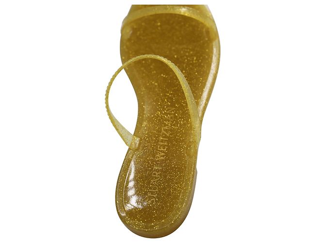 Sandali Stuart Weitzman Sawyer Jelly in gomma gialla - vista 7