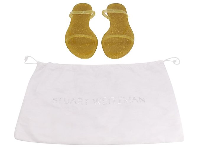 Sandali Stuart Weitzman Sawyer Jelly in gomma gialla - vista 9