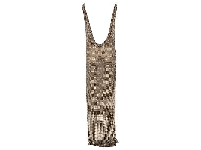 Self portrait Self-Portrait drapiertes Kleid mit Strass-Besatz aus beigem Polyester - Ansicht 3