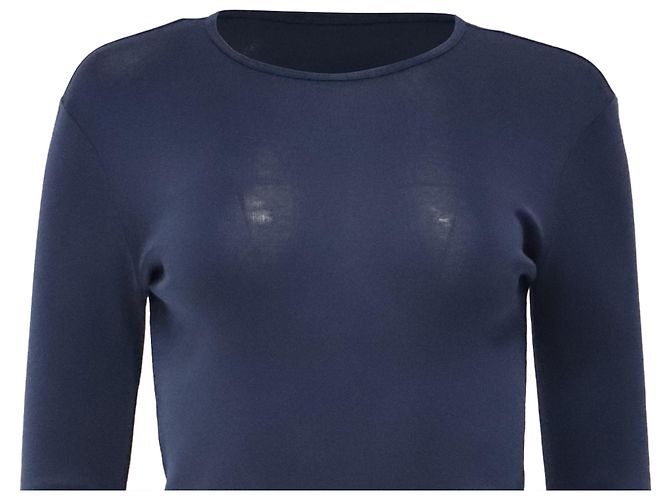 Ralph Lauren Strick-Sweatshirt mit Rundhalsausschnitt aus blauer Baumwolle - Ansicht 2