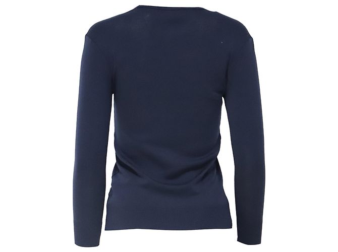 Ralph Lauren Strick-Sweatshirt mit Rundhalsausschnitt aus blauer Baumwolle - Ansicht 4