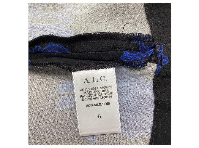 Mini abito A.L.C con stampa paisley in seta nera - vista 7