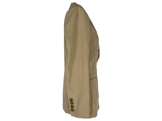 Blazer cruzado Brunello Cucinelli en lino beige - vista 2