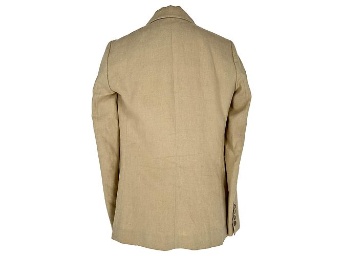 Blazer cruzado Brunello Cucinelli en lino beige - vista 3