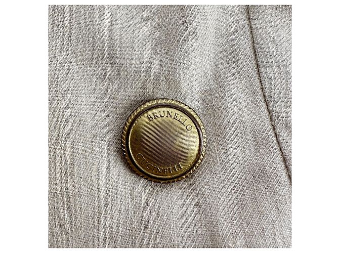 Blazer cruzado Brunello Cucinelli en lino beige - vista 4