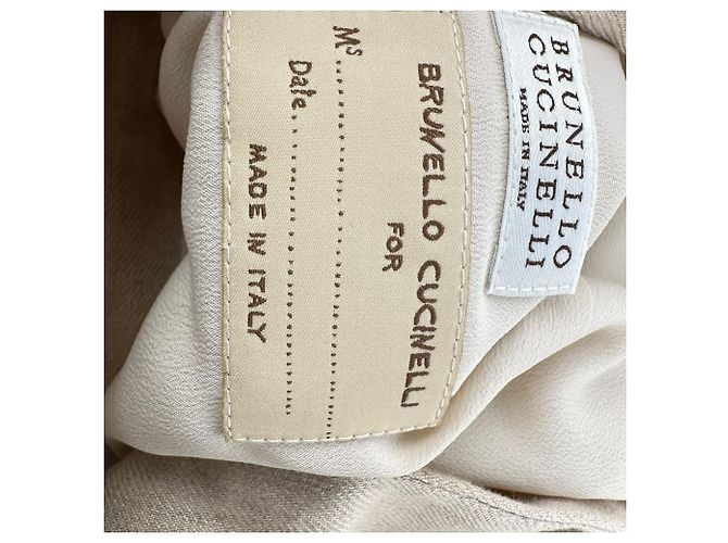 Blazer cruzado Brunello Cucinelli en lino beige - vista 6