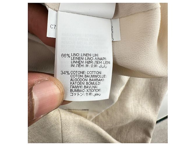Blazer cruzado Brunello Cucinelli en lino beige - vista 7