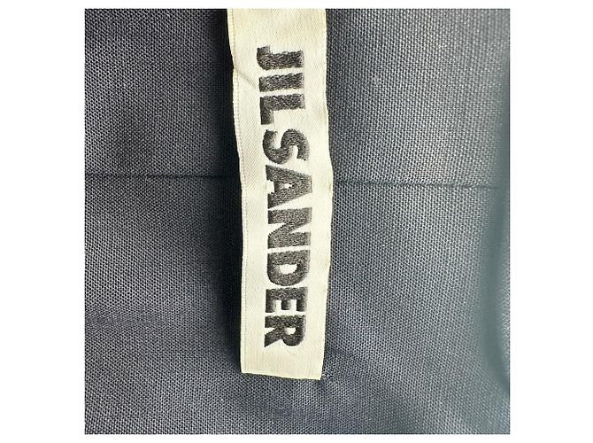 Jil Sander Einreihiger Blazer mit Taschen aus dunkelblauer Wolle - Ansicht 5