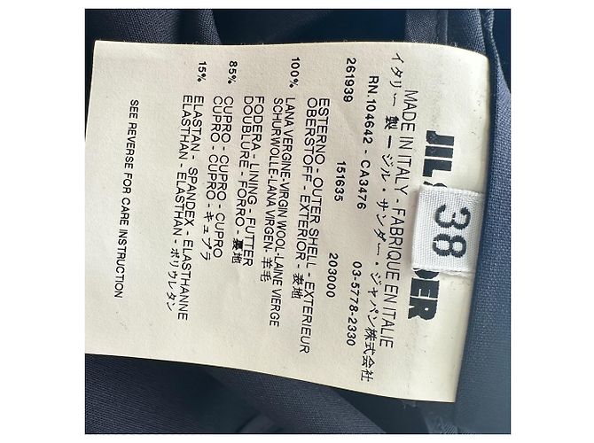 Jil Sander Einreihiger Blazer mit Taschen aus dunkelblauer Wolle - Ansicht 6