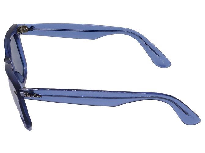 Occhiali da sole Ray-Ban RB2140 Wayfarer Square in acetato blu - vista 2