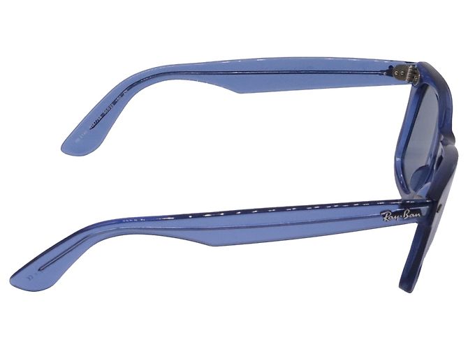 Occhiali da sole Ray-Ban RB2140 Wayfarer Square in acetato blu - vista 3