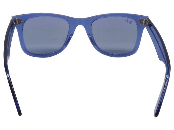 Occhiali da sole Ray-Ban RB2140 Wayfarer Square in acetato blu - vista 4