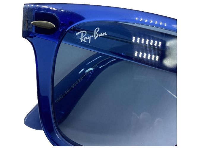 Occhiali da sole Ray-Ban RB2140 Wayfarer Square in acetato blu - vista 6