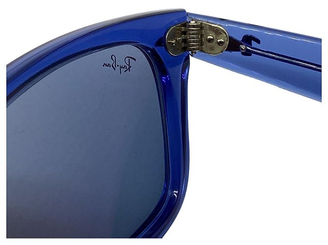 Occhiali da sole Ray-Ban RB2140 Wayfarer Square in acetato blu - vista 8