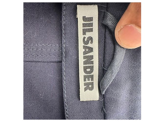 Gabardina cruzada Jil Sander en algodón azul marino - vista 4