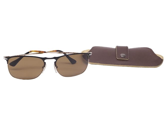 Occhiali da sole Persol 7359S Wayfarer in metallo nero - vista 5
