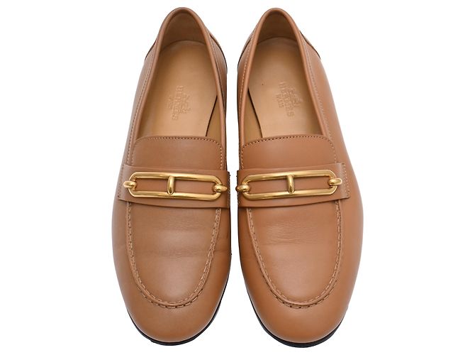 Mocassini Hermès Colette in pelle marrone - vista 5