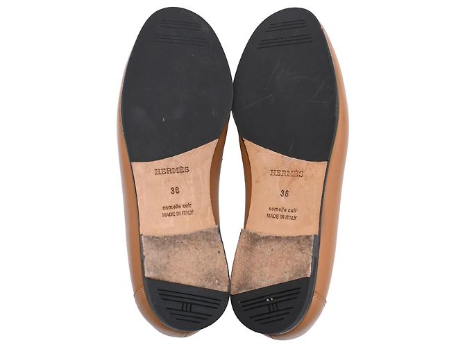 Mocassini Hermès Colette in pelle marrone - vista 6
