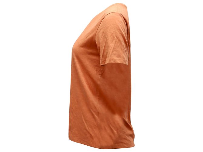 Theory V-Ausschnitt Hemd einfarbig in Orange Modal - Ansicht 2