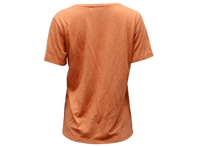 Theory V-Ausschnitt Hemd einfarbig in Orange Modal - Ansicht 3