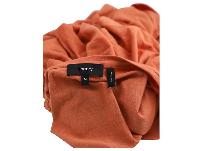 Theory V-Ausschnitt Hemd einfarbig in Orange Modal - Ansicht 4