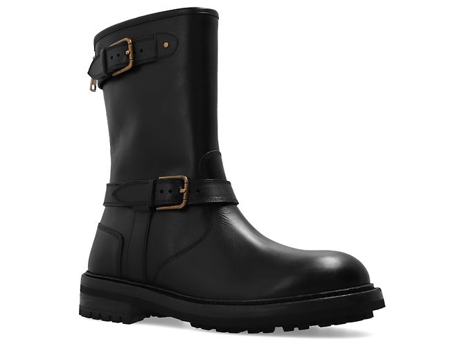 Dolce & Gabbana Black Leather Biker Boots - view 2