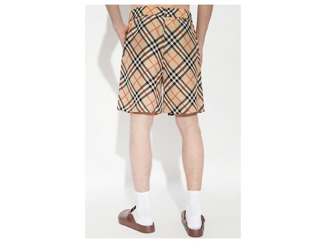 Burberry Seidenshorts Beige mit Check-Muster - Ansicht 2