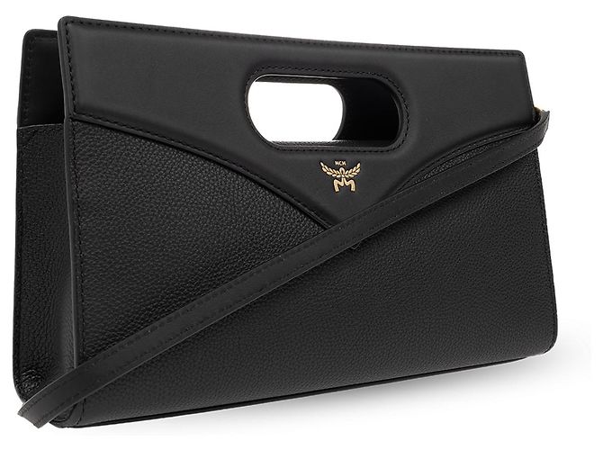 Borsa a tracolla MCM in pelle nera - vista 4