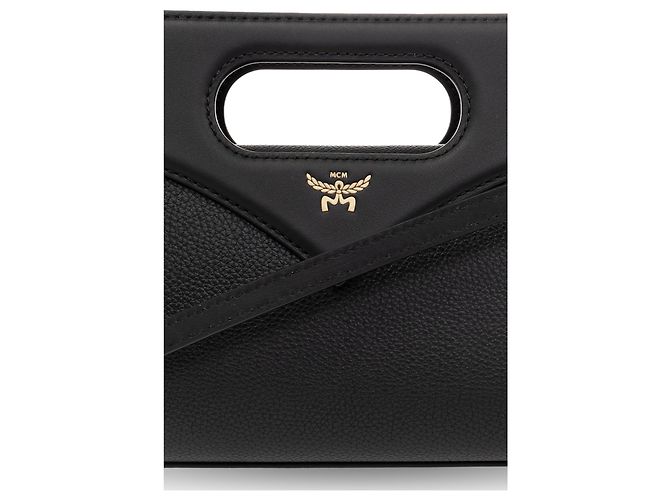Borsa a tracolla MCM in pelle nera - vista 5