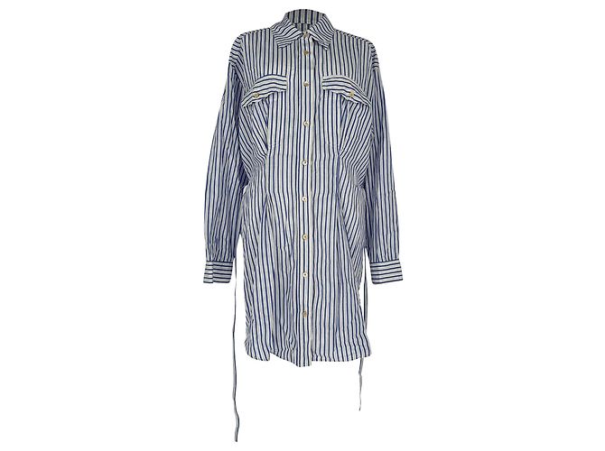 Vestido mini a rayas Liliane Isabel Marant Etoile en algodón azul - vista 4