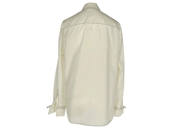 Camicia con bottoni nascosti Gabriela Hearst in cotone bianco - vista 3